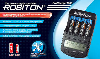 Зарядное устройство Robiton ProCharger1000 (1/4 AAA,AA, 4 режима,ЖК дисп., микропроцессор, 12V )