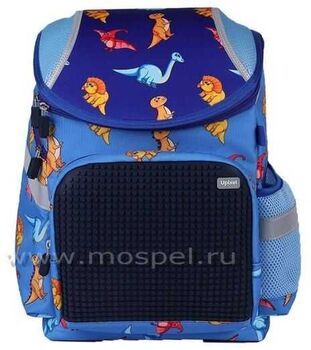 Детский пиксельный рюкзак с динозавриками A-019 синий