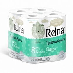 Туалетная бумага REINA Classic 2сл.8 шт